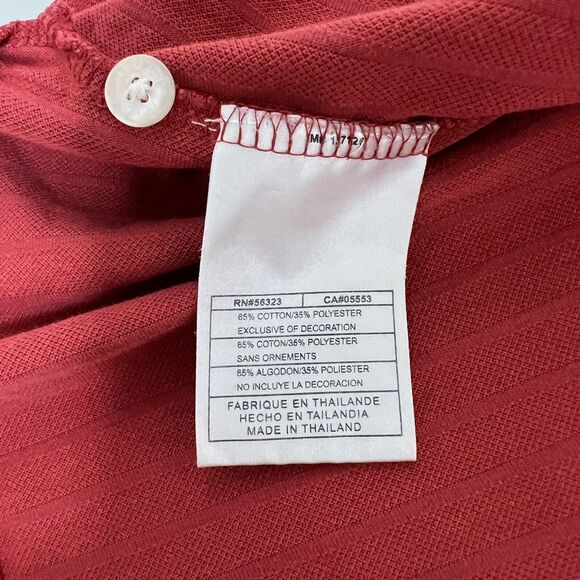 Nike Dri-FIT Performance Polo XXL Red Ribbed Knit White Collar Golf Shirt Tennis - Picture 8 of 13